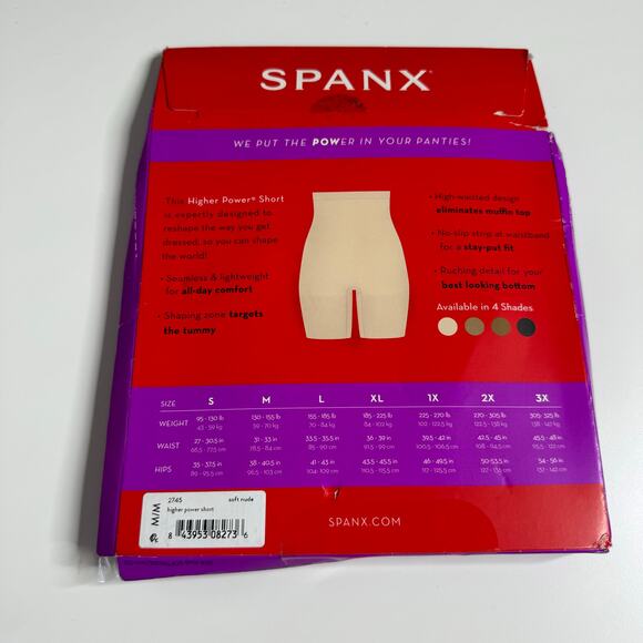 NWT SPANX Higher Power Short High Waisted Shaper Short Medium Soft Nude - Picture 3 of 3